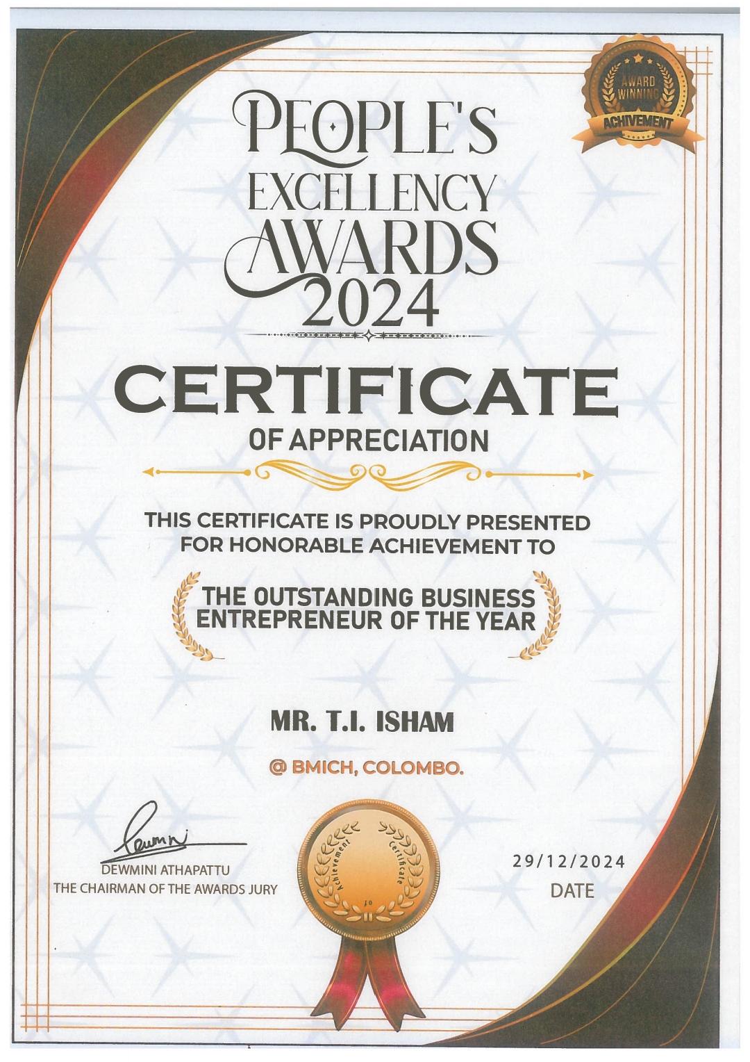 Social Service Excellence Award